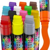 Marcadores De Giz Fansarriche Jumbo De 15 Mm Para Vidro Lavável Em 12 Cores