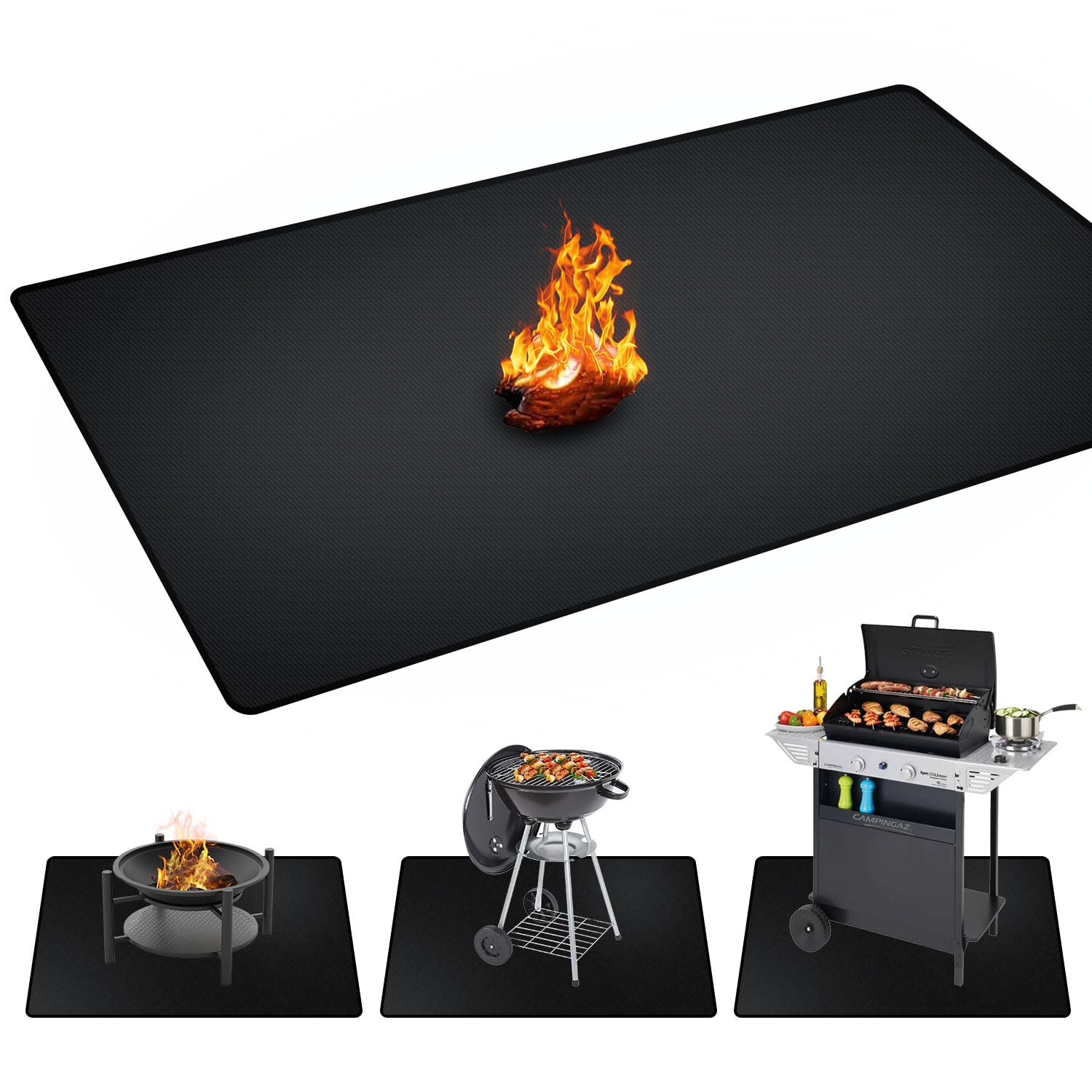 Grill Mat Rumlick Under Grill 90 X 48 Polegadas À Prova De Fogo