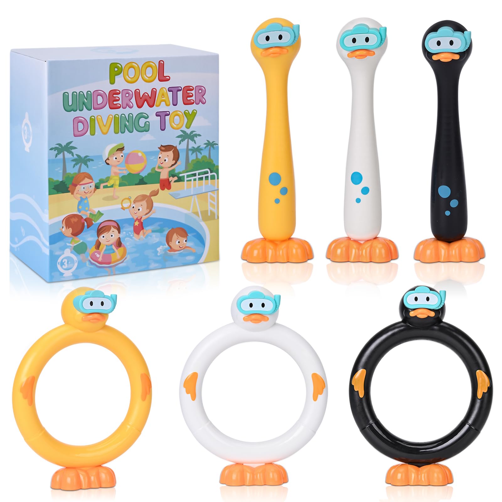 Brinquedos De Mergulho Kctaol 6pcs Swimming Duck Pool Para Crianças De 3 A 12 Anos