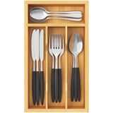 Organizador De Gavetas Lifewit Silverware De 4 Slots Em Madeira De Bambu