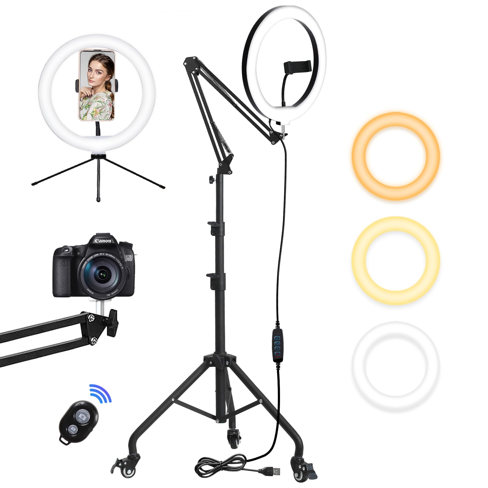 Ring Light Yoobao De 12 Polegadas Com Suporte De Tripé De 81 Cm E Suporte Para Telefone