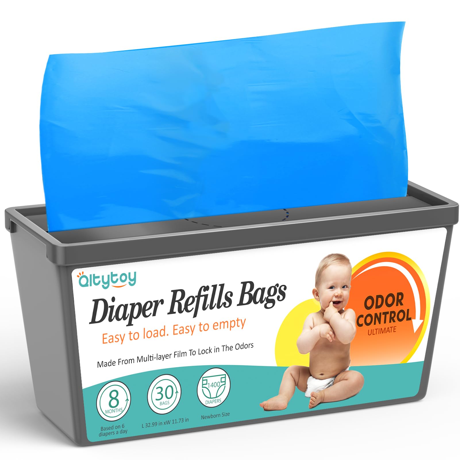 Sacos De Recarga De Baldes De Fraldas Qltytoy Compatíveis Com Diaper Genie