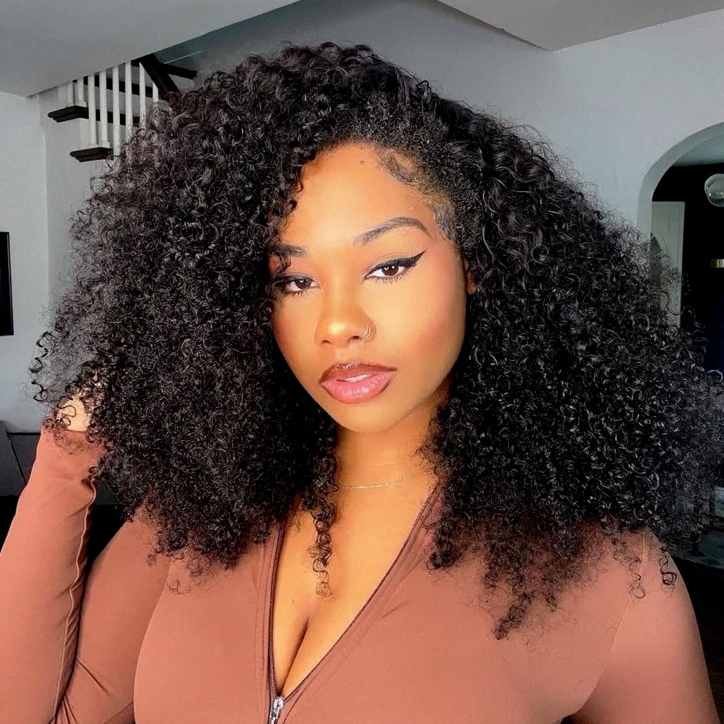 Half Wig Yeelice Hair Afro Kinky-curly Human Hair 45 Cm 200% De Densidade