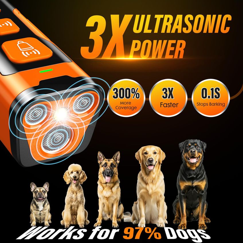 Dispositivo De Dissuasão De Latidos De Cães Yuyqa 3x Ultrassônico Anti-latido - imagem 2