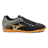 Chuteira Futsal Mizuno Genius in - Preto e Dourado