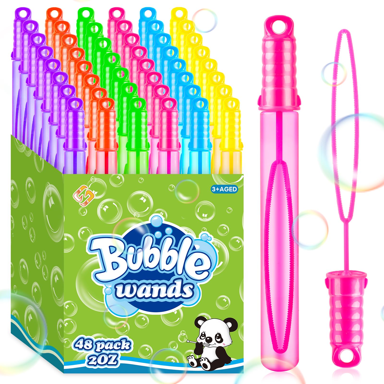 Bubble Wands Zirseng 48 Peças Em 6 Cores, Lembrancinhas De Festa De 60 Ml