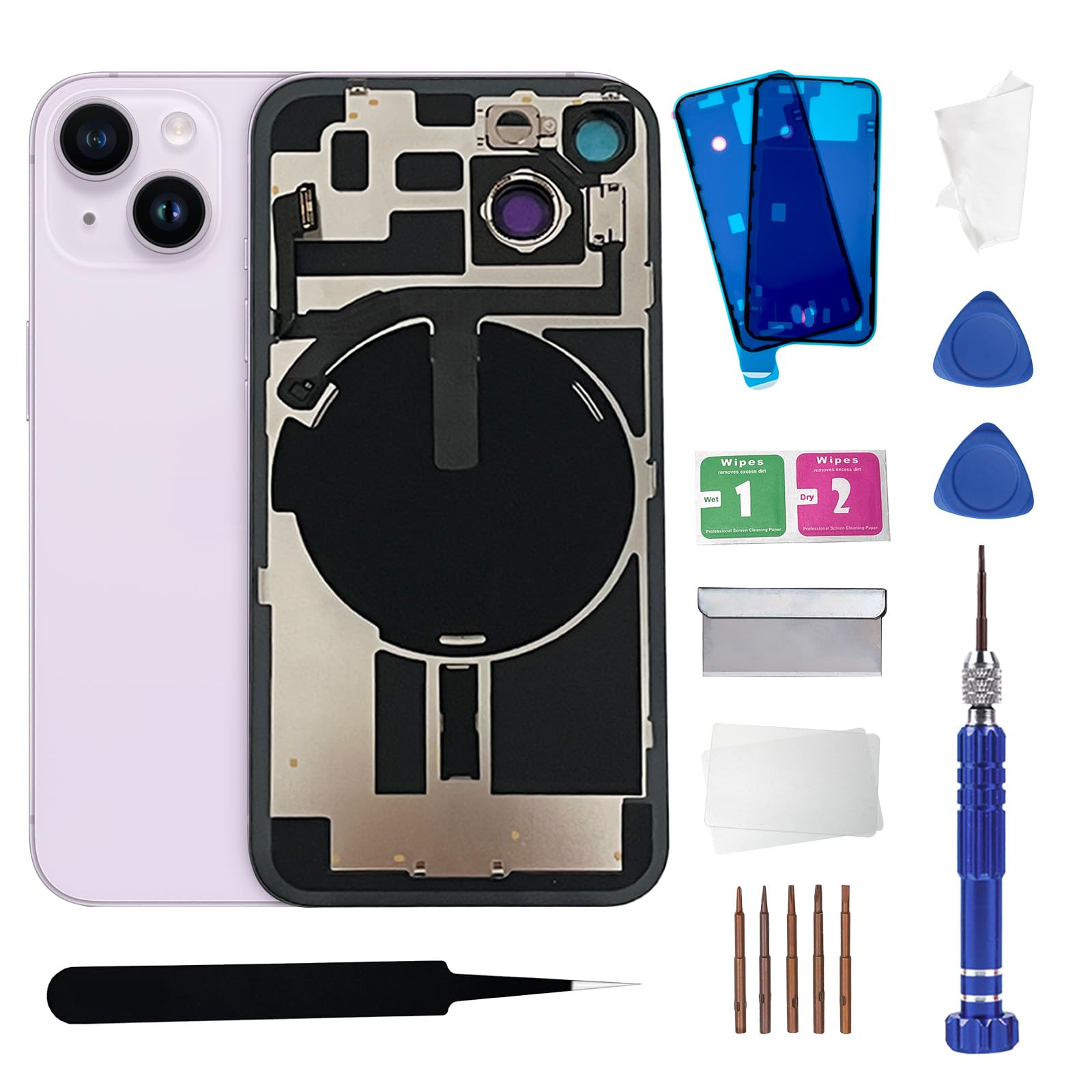 Substituição De Vidro Traseiro Znzhkr Para Iphone 14 Roxo De 6,1 Polegadas