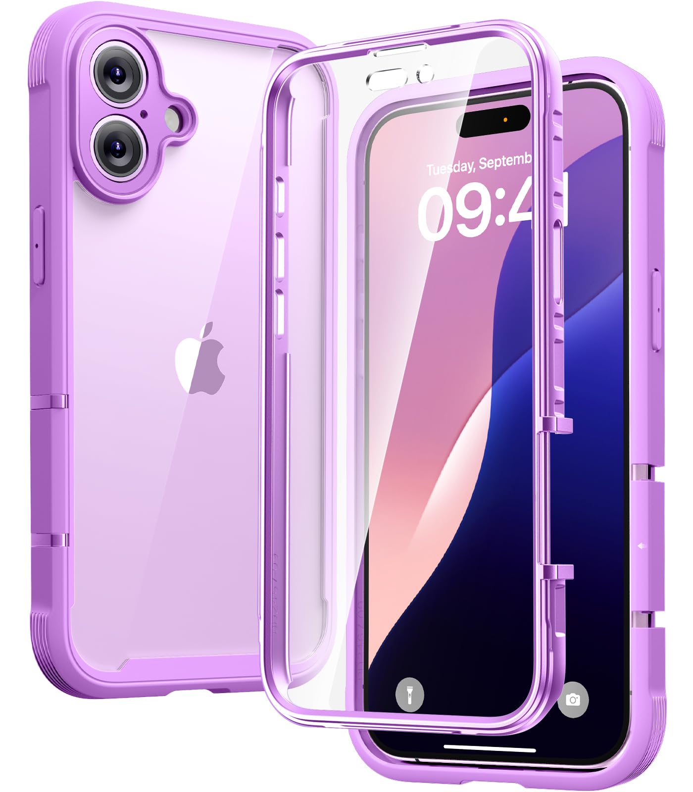Capa De Telefone Diaclara Projetada Para Iphone 16 Plus Rosa Escuro