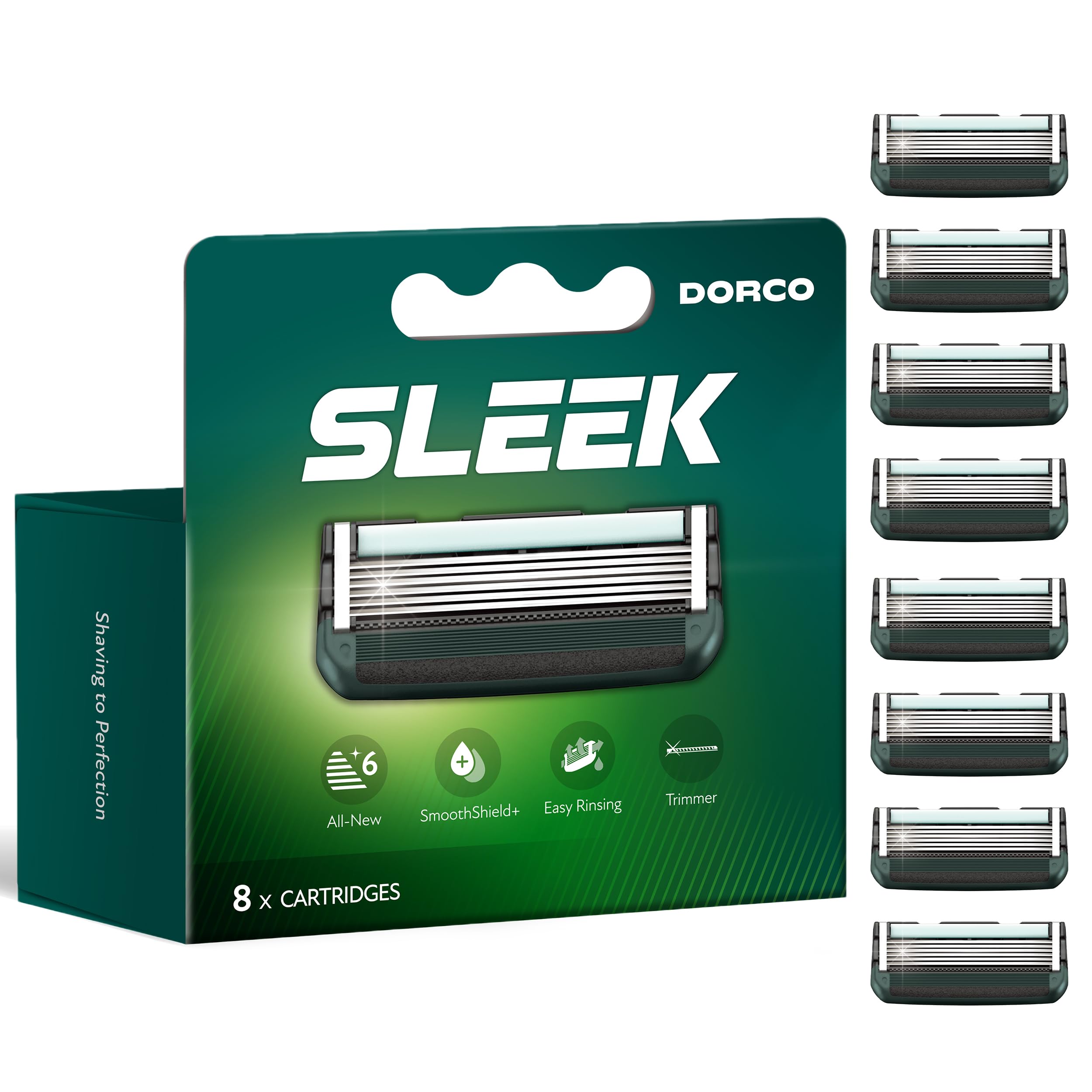 Sistema Razor Dorco Sleek De Seis Lâminas Com Cartucho De Recarga (pacote Com 8)
