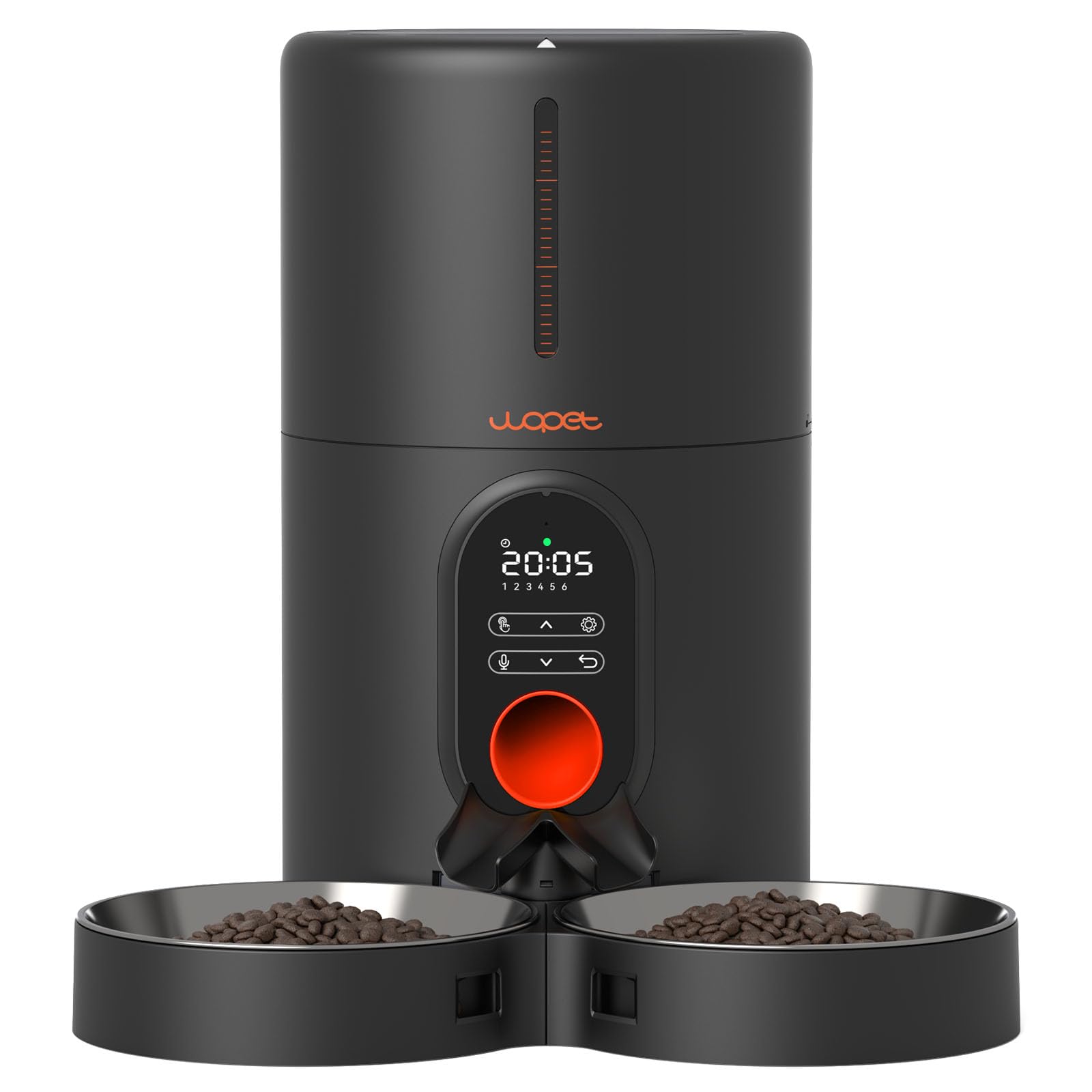 Alimentador Automático De Gatos Wopet Para 2 Gatos Com Tigela De Aço Inoxidável