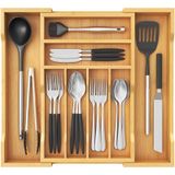 Organizador De Gavetas Lifewit Expansível De 27,5-47 Cm Em Madeira De Bambu