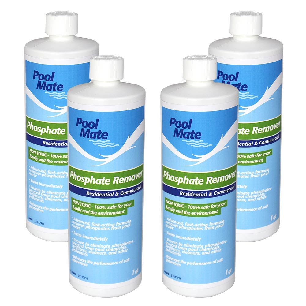 Removedor De Fosfato Pool Mate 1l, Pacote Com 4 Unidades Premium Para Todas As Piscinas