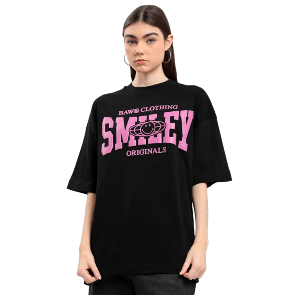Camiseta Baw College Baw X Smiley Oversized