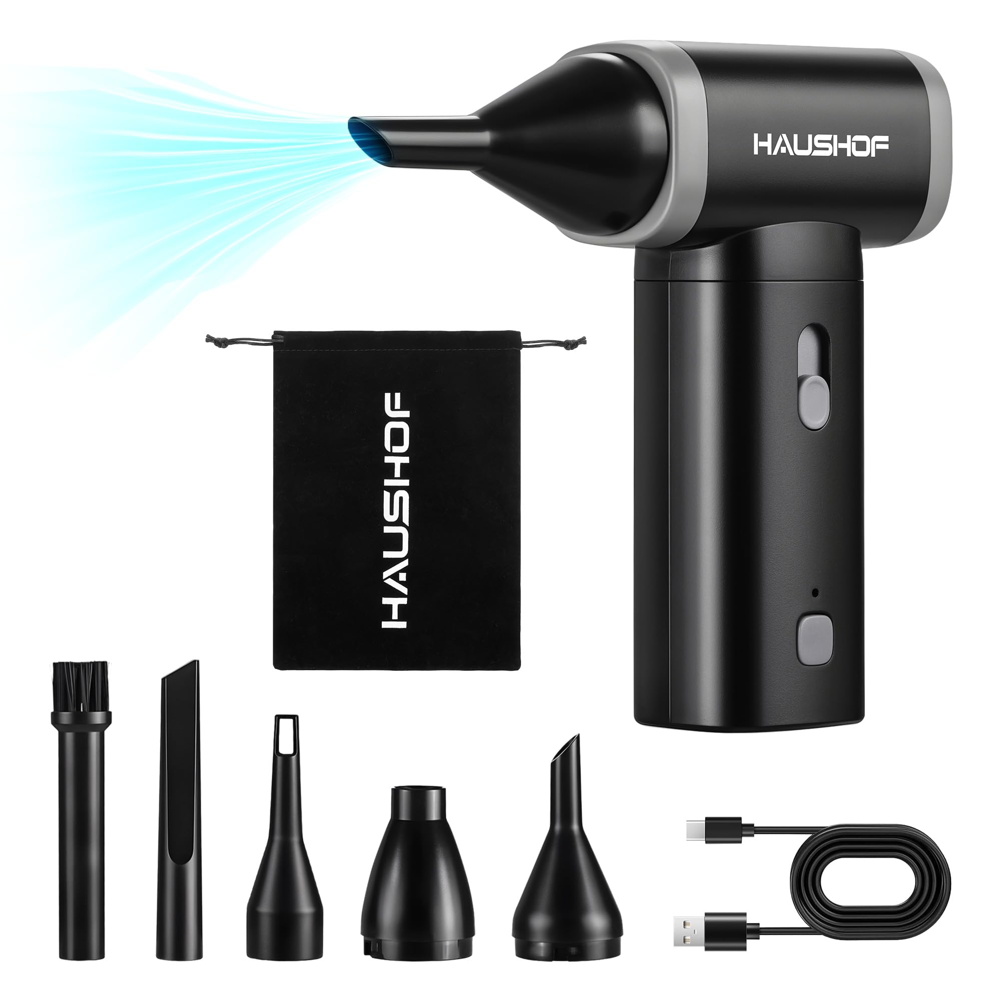 Duster De Ar Elétrico Haushof 8v Mini 110.000 Rpm De Alta Potência