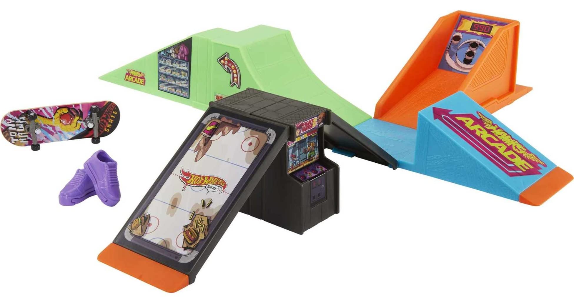Conjunto De Brinquedos Skate Arcade Skatepark Hot Wheels Com Escala Tony Hawk