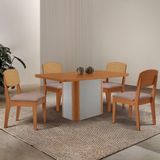 Mesa De Jantar Isadora 120cm Tampo Mdf Laminado Linho Capuccino /naturale /off White
