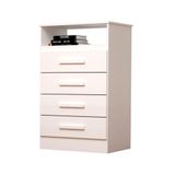 Cômoda Infantil Haiti 4 Gavetas E Nicho Superior 100% Mdf Linhamobília Branco