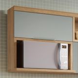 Armário Aéreo 1 Porta 100% Mdf Marquesa Nature/verde Nesher