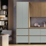 Paneleiro 2 Portas 2 Gavetas 70cm 100% Mdf Rainha Nature/verde Nesher