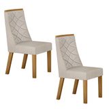 Conjunto 2 Cadeiras Aurora Valdemoveis Cinamomo/veludo Palha
