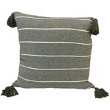 Capa De Almofada Pompom Decorativa 45x45cm Verde Militar