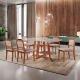 Conjunto Sala De Jantar Atenas 6 Lugares Móveis Mundial Mel/offwhite/areia