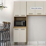 Paneleiro Com Nicho 4 Portas São Luis Valdemoveis Cinamomo/off White