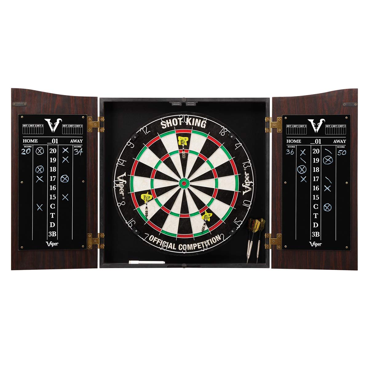 Armário De Dardos Viper Vault Com Placa De Dardos Shot King Sisal