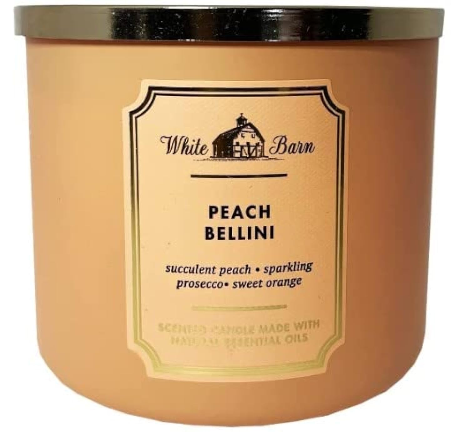 Candle Bath &amp; Body Works White Barn 3-wick 430 Ml Peach Bellini