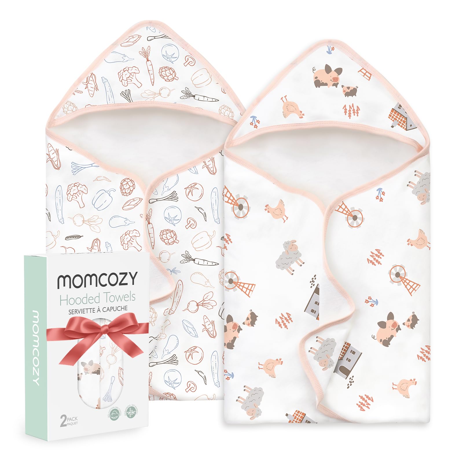 Toalha De Bebê Momcozy Best Wishes Com Capuz, Macia E Absorvente