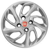 Jogo 4 Calotas Aro 14 Logo Fiat Uno Attractive 2015 16 Prata