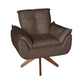 Poltrona/cadeira Decorativa Glamour Opala Com Base Giratória 30cm Em Madeira Marrom