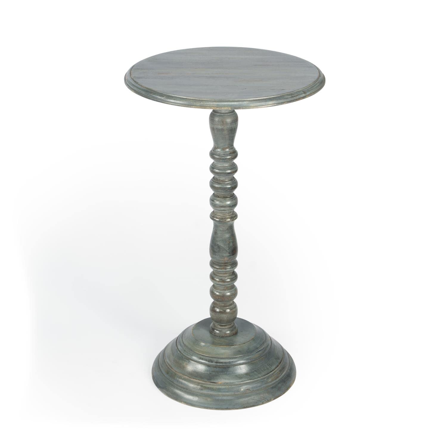 Pedestal Redondo Accent Table Butler Dani Com Acabamento Transparente