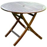 Mesa Dobrável International Caravan 38cm De Madeira De Acácia Redonda