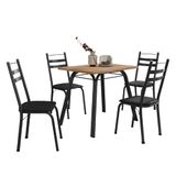 Conjunto De Mesa Sala De Jantar Com 4 Cadeiras Tubular Tampo Bp Madeirado Retangular
