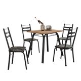 Conjunto De Mesa Sala De Jantar Com 4 Cadeiras Tubular Tampo Bp Madeirado Retangular