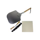 Kit Pizzas Broiler - Pedra Refratária, Cortador E Espátula
