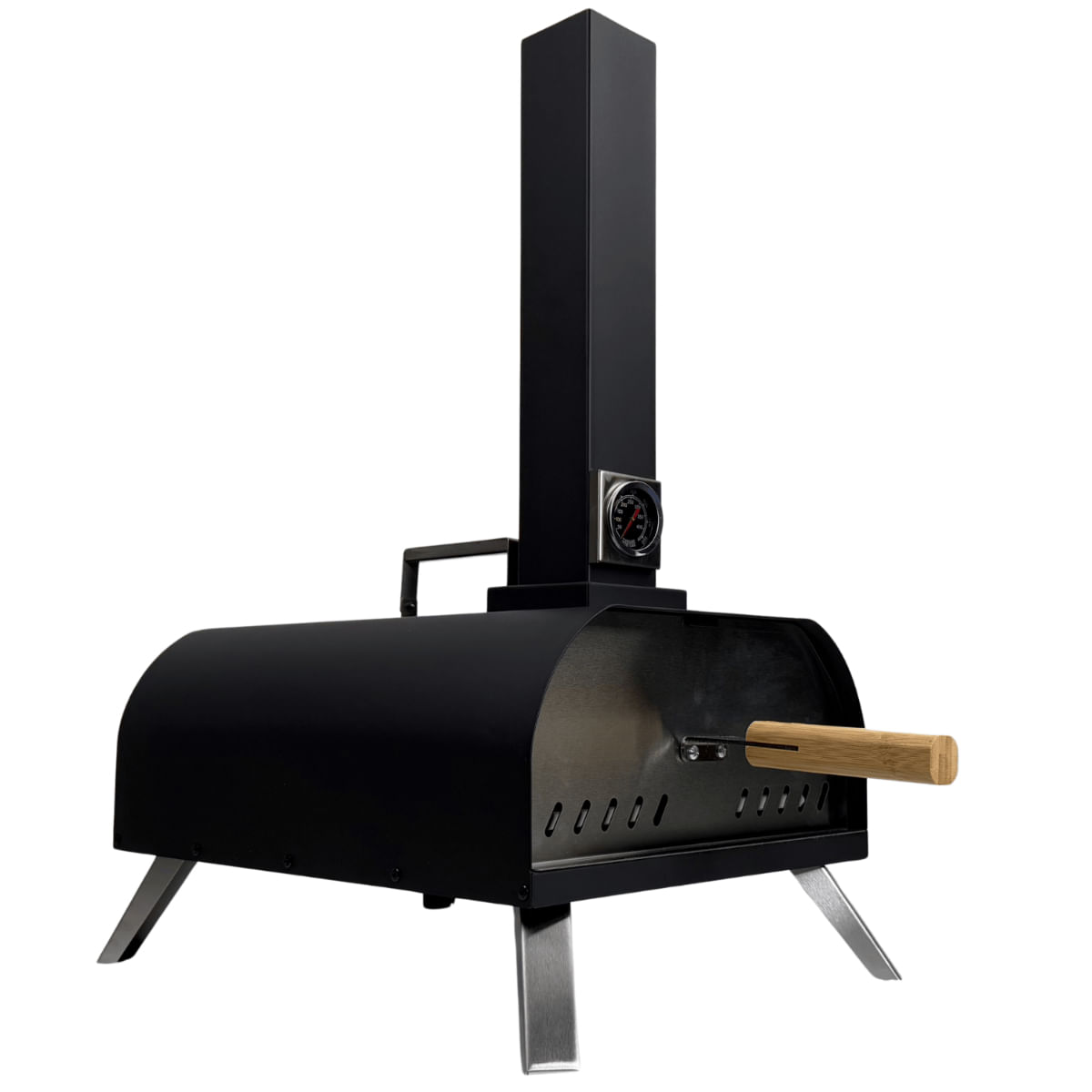 Forno A Carvão Para Pizza Broiler B Com Chaminé E Termômetro
