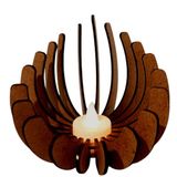 Castiçal Concha Com Vela Eletrônica - Marrom