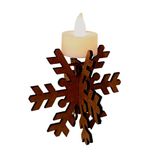 Castiçal Frozen Com Vela Eletrônica - Marrom