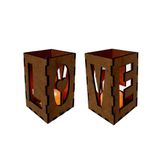 Castiçal Love Com Vela Eletrônica - Marrom
