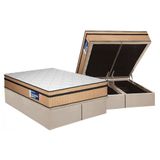 Cama Box Baú Queen Colchão Anatômico Plumatex D45 Selectus + Base Crc Suede Clean(158x198)