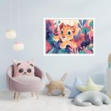 Quadro Decorativo Baby Leão Floresta - 50x70cm
