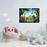 Quadro Decorativo Floresta Animais - 50x70cm
