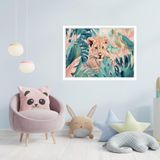 Quadro Decorativo Leão Folhagem - 50x70cm