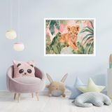 Quadro Decorativo Leão Floresta - 50x70cm