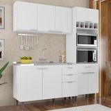Armário De Cozinha Cp02 Com Pia 120cm Pérola Z34 Branco - Mpozenato