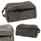 Kit 10 Necessaire Com 02 Compartimentos Nylon Bege 23x13cm