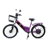 Bicicleta Eletrica Aro 24 New Street 800w Violeta Plug And Move