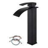 Torneira Banheiro Cascata Monocomando Bica Alta Fosco Preto
